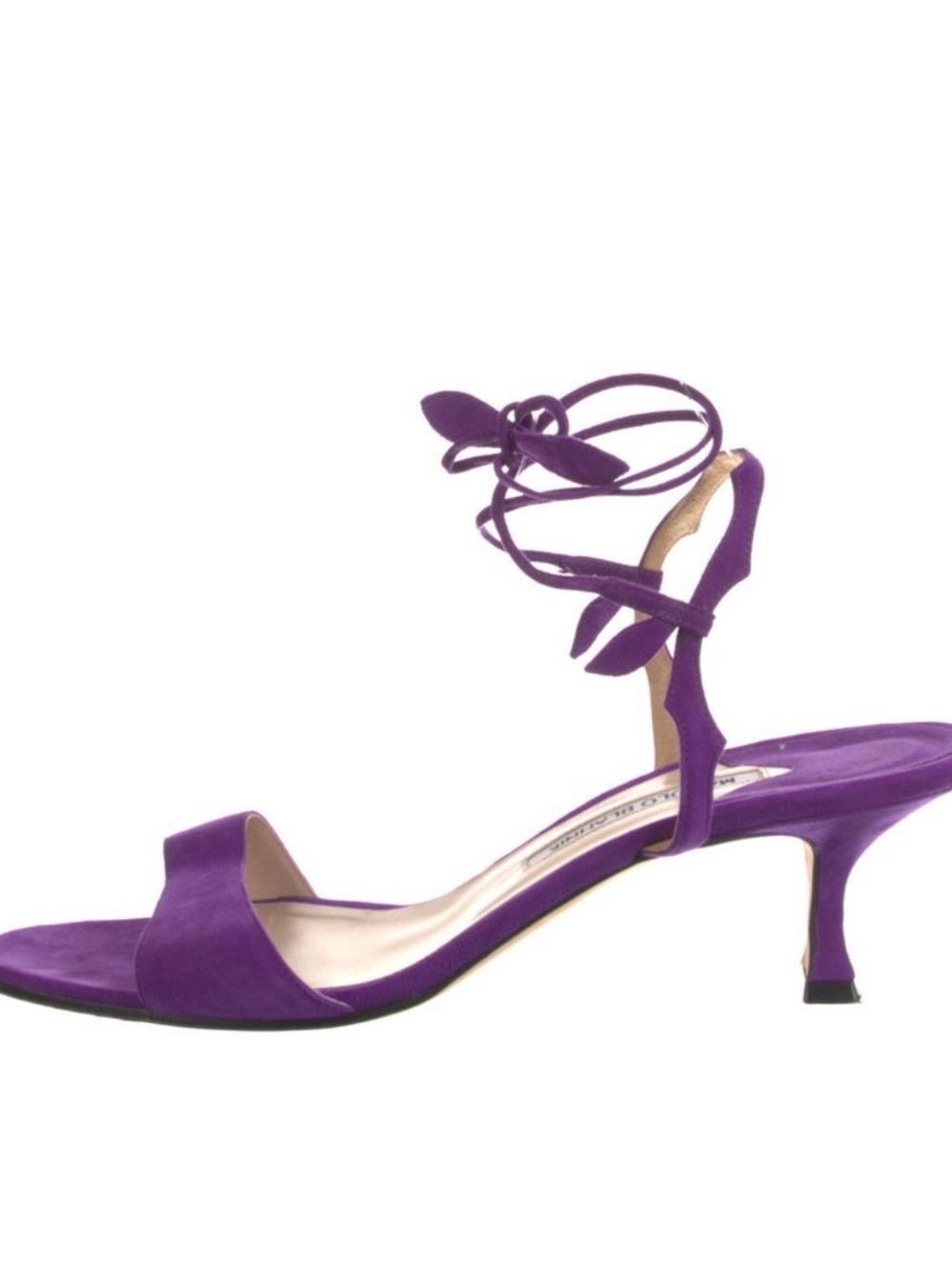 Vintage Manolo Blahnik Purple Suede Strappy Sandals sz 10